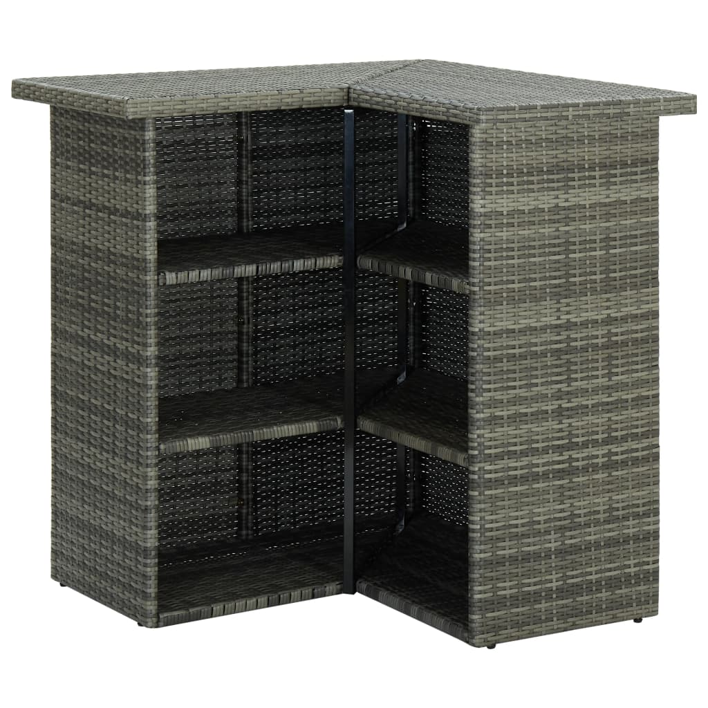 16-Piece Outdoor Rattan Bar Set in Grey | Premium Garden Furniture with Cushions